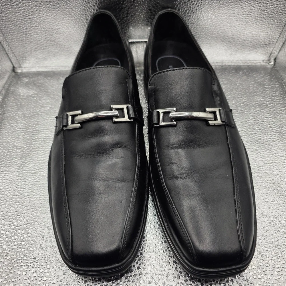 Bostonian Men's Black Leather Loafers Size 9 M Classic Horsebit Slip-On Comfort